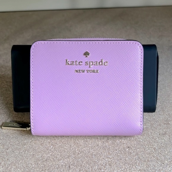 kate spade Handbags - NWT Kate Spade Staci Small Zip Around Wallet (Berry Crea)